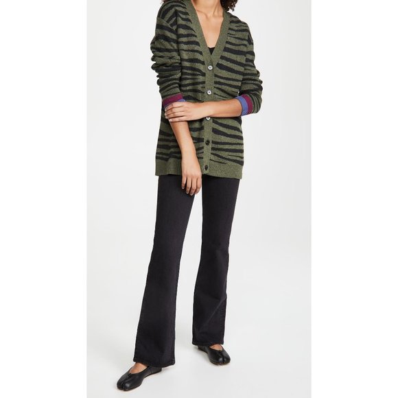 KULE Green and Black Striped Cardigan - Picture 3 of 12